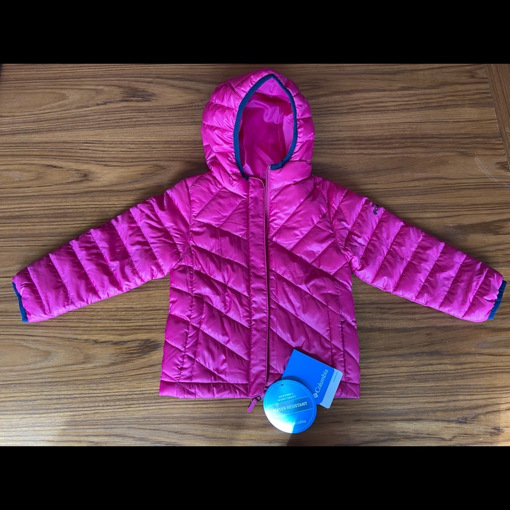 ❄️ NWT Girls Columbia PowderLite Puffer size 4T pink winter coat ❄️